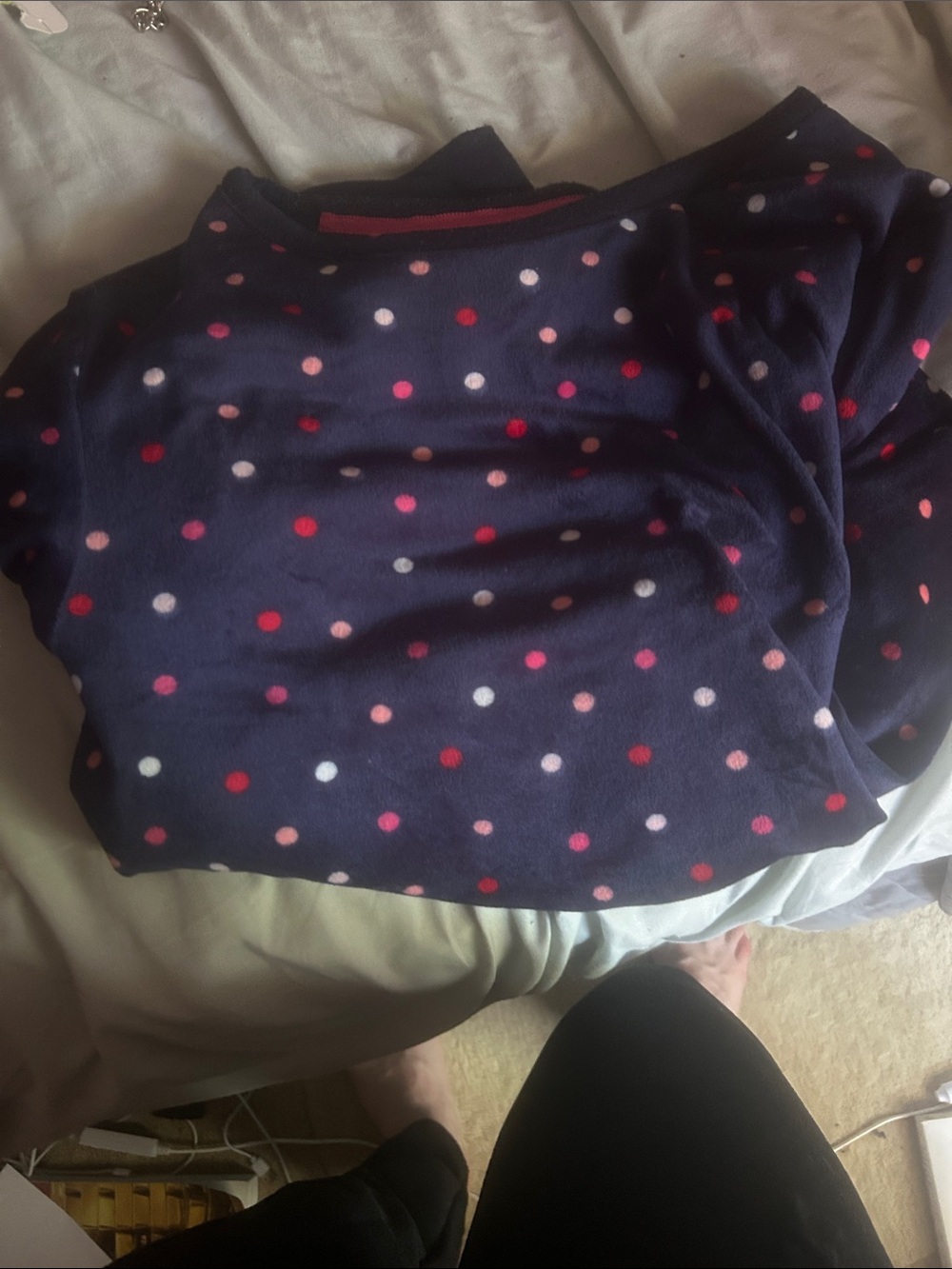 kate spade Navy Polka Dot Sweater with Pink & Red Dots